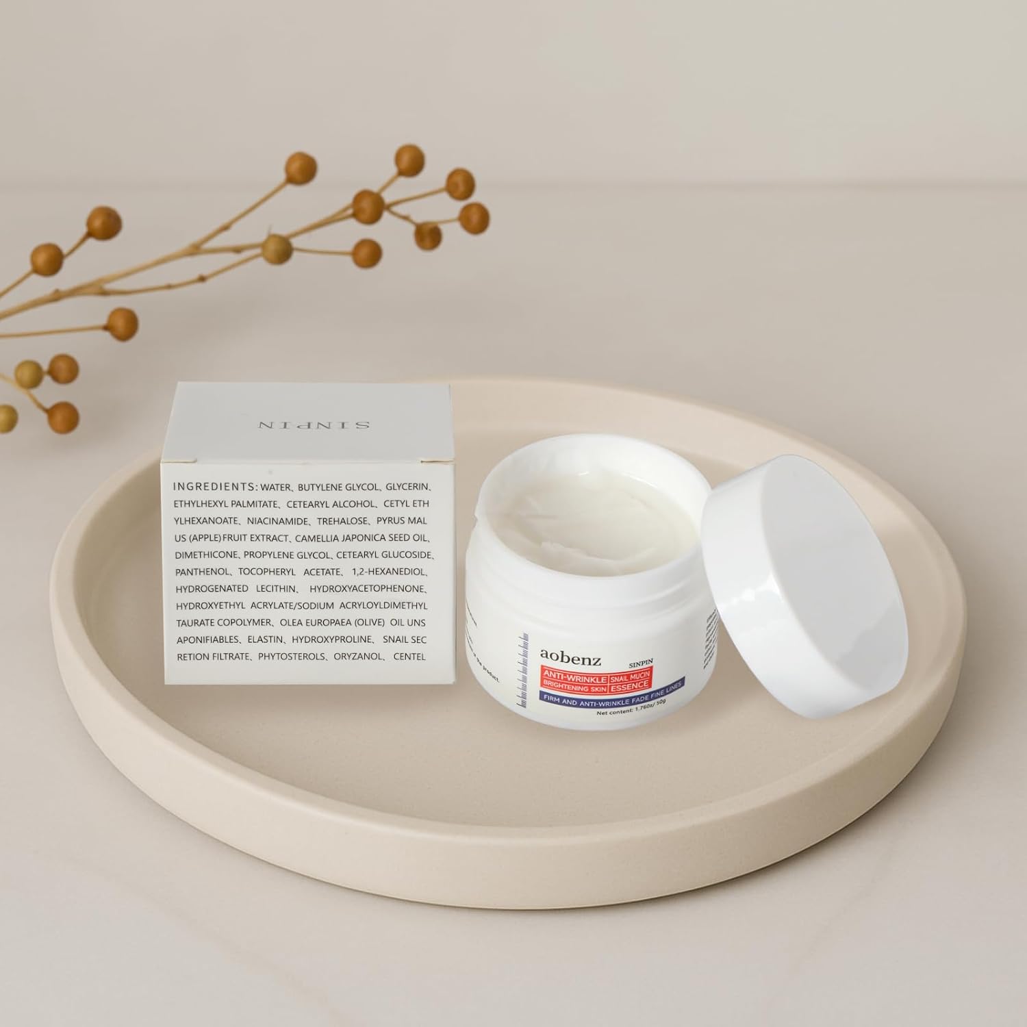 Potent Anti-Aging Night Cream with Niacinamide, Hyaluronic Acid & Peptides