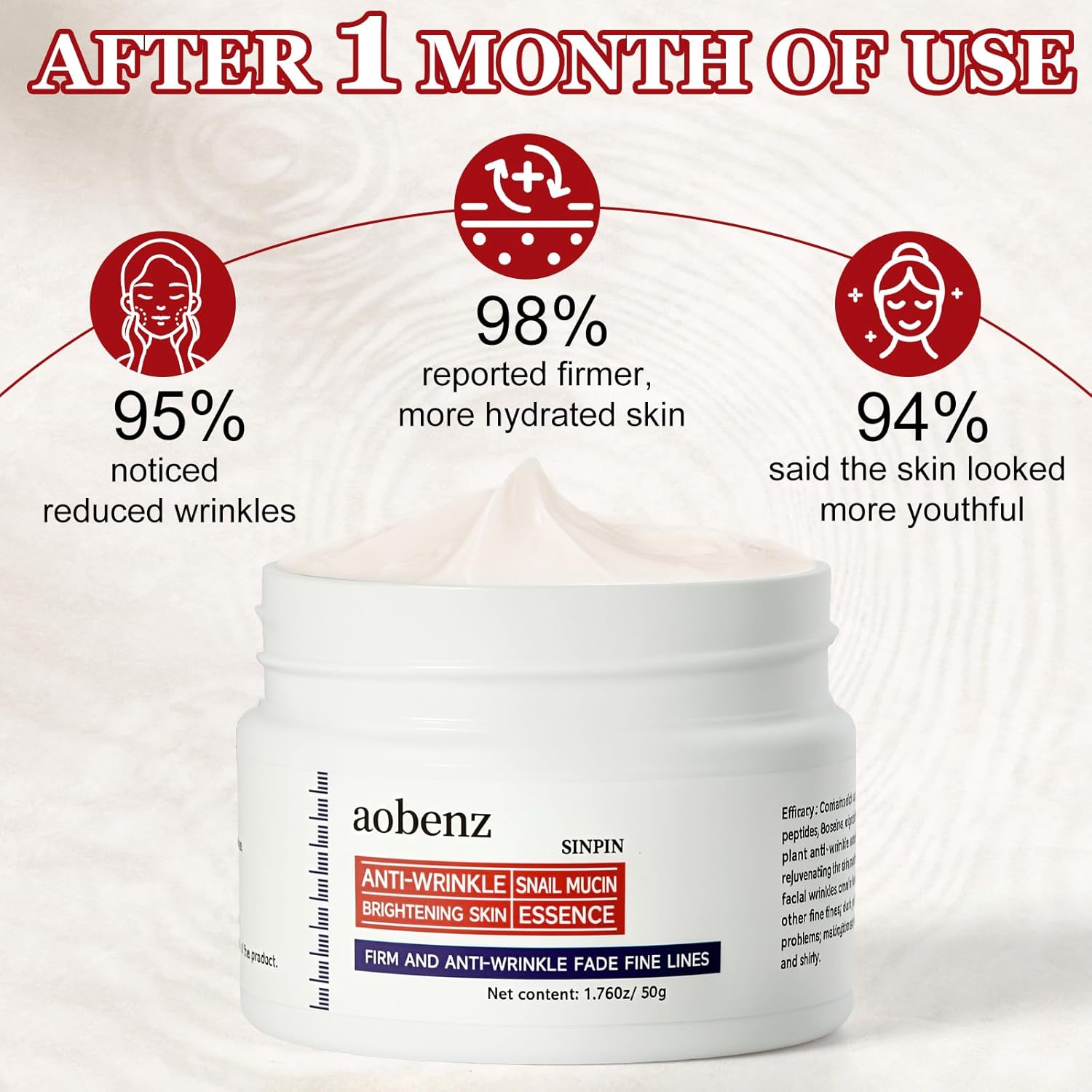 Potent Anti-Aging Night Cream with Niacinamide, Hyaluronic Acid & Peptides